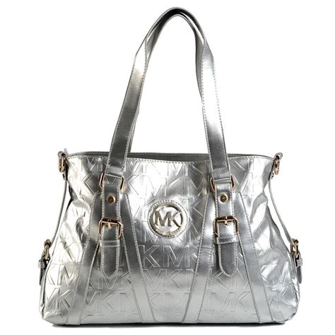 michael kors vanilla handtasche|Michael Kors silver satchel handbag.